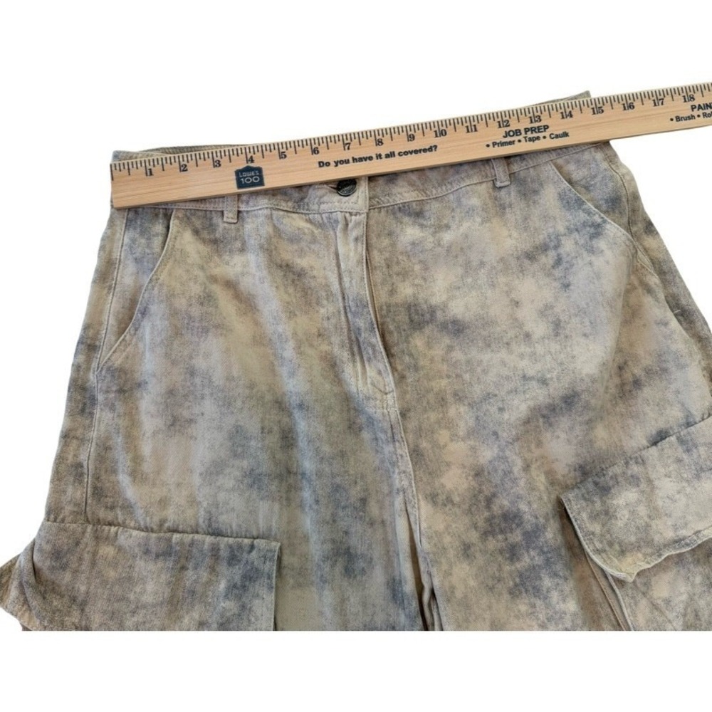FREEMARKET Women's Cargo Pants Wide Leg Tie Dye Large Streetwear Y2K Artsy Boho - Picture 7 of 14